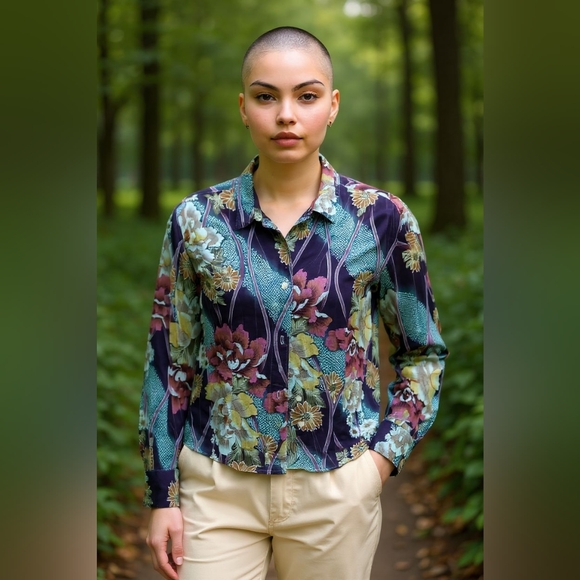 Floral Women's Top - Multicolor - Picture 1 of 5